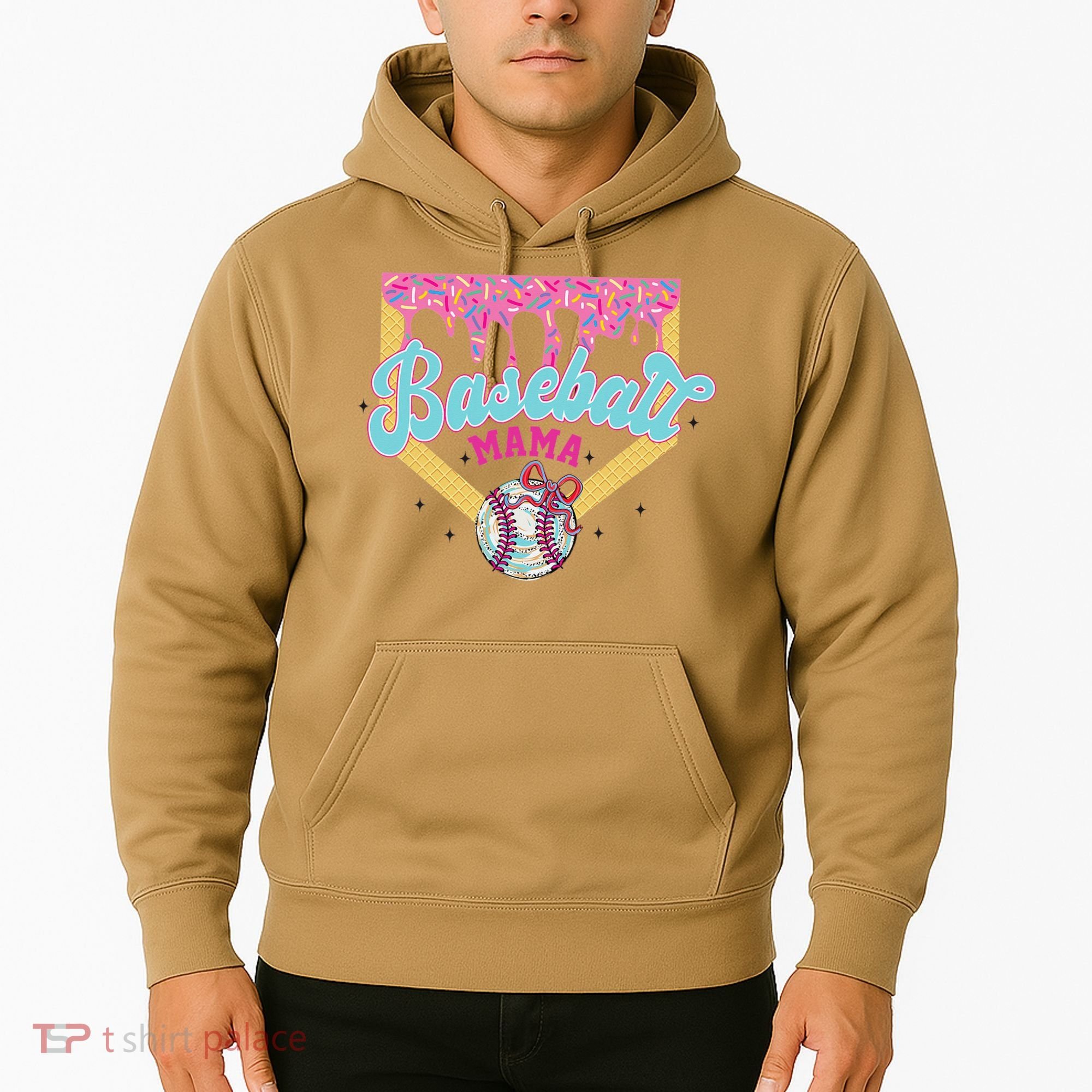 Baseball Drip Mama Ice Cream Drip Baseball Mom Hoodie