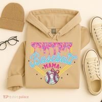 Baseball Drip Mama Ice Cream Drip Baseball Mom Hoodie thumb 4