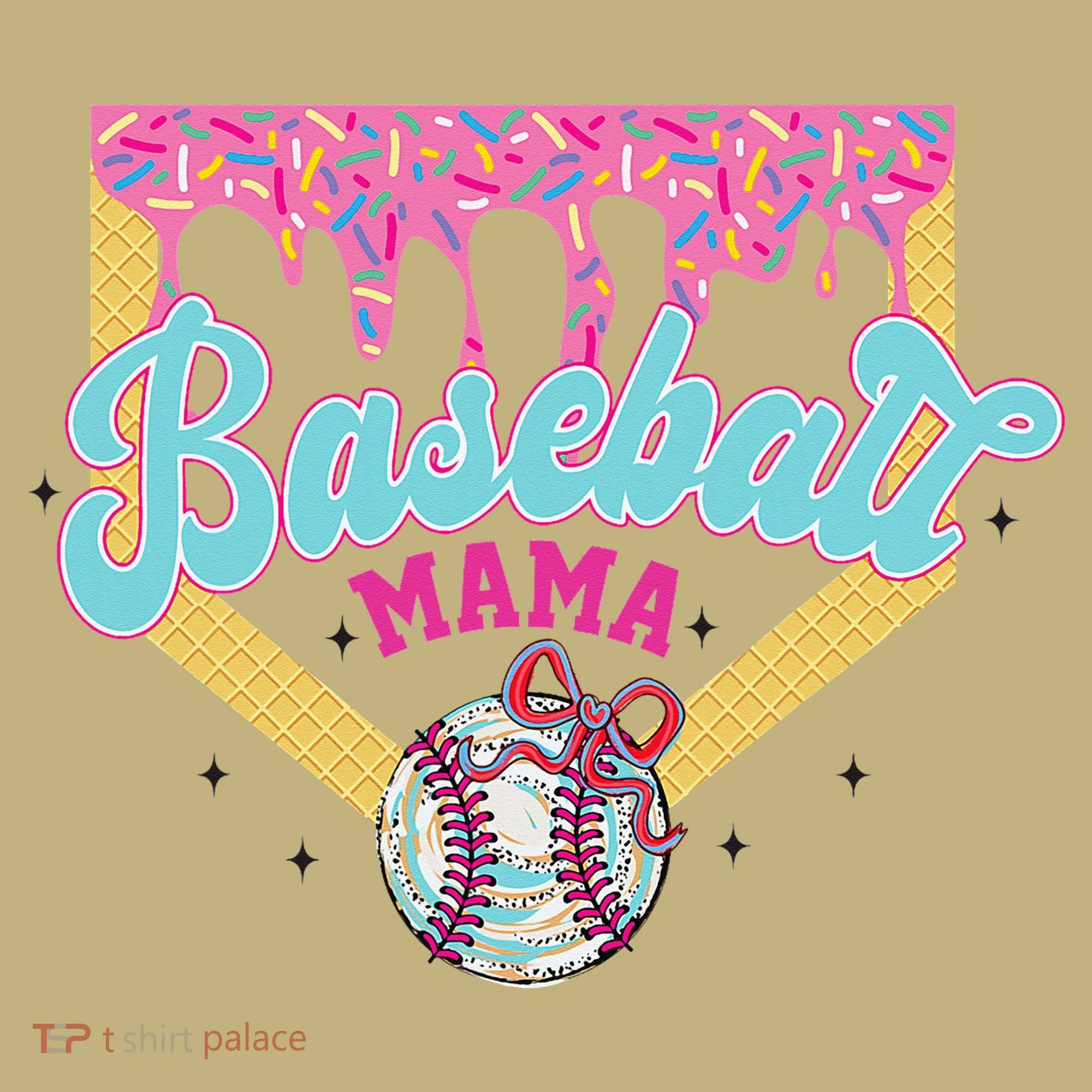 Baseball Drip Mama Ice Cream Drip Baseball Mom Hoodie