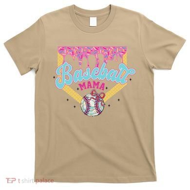 Baseball Drip Mama Ice Cream Drip Baseball Mom T-Shirt