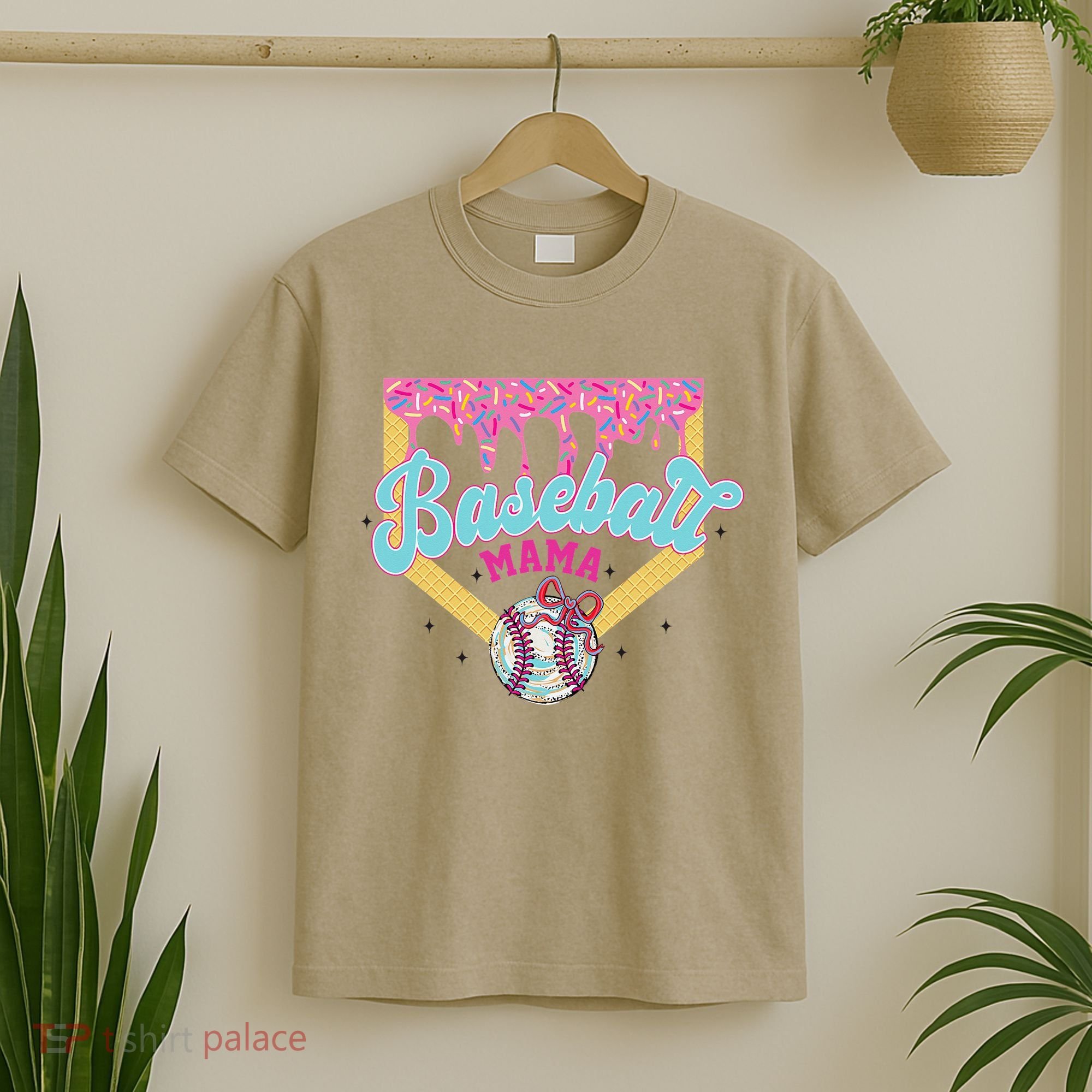 Baseball Drip Mama Ice Cream Drip Baseball Mom T-Shirt