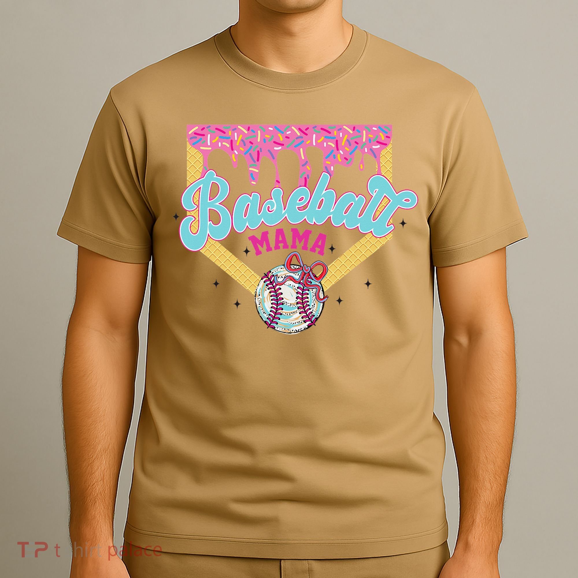 Baseball Drip Mama Ice Cream Drip Baseball Mom T-Shirt