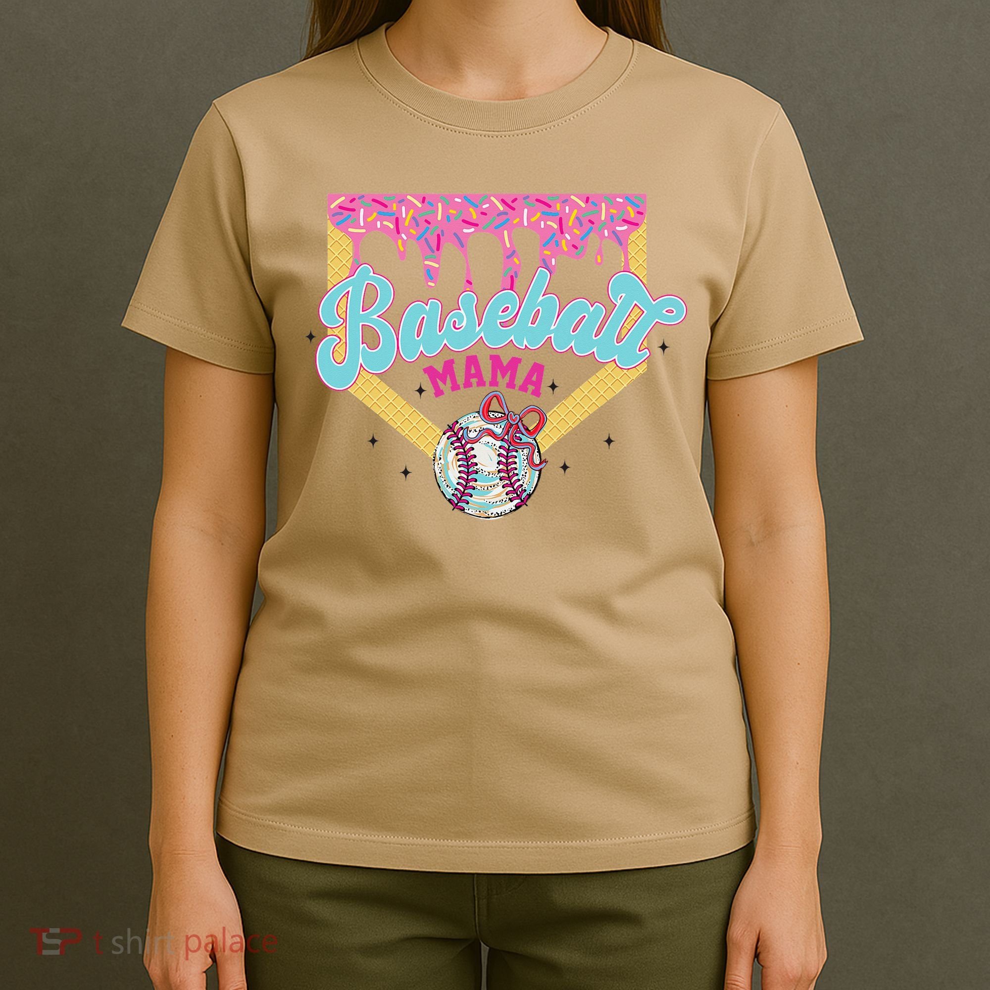Baseball Drip Mama Ice Cream Drip Baseball Mom T-Shirt