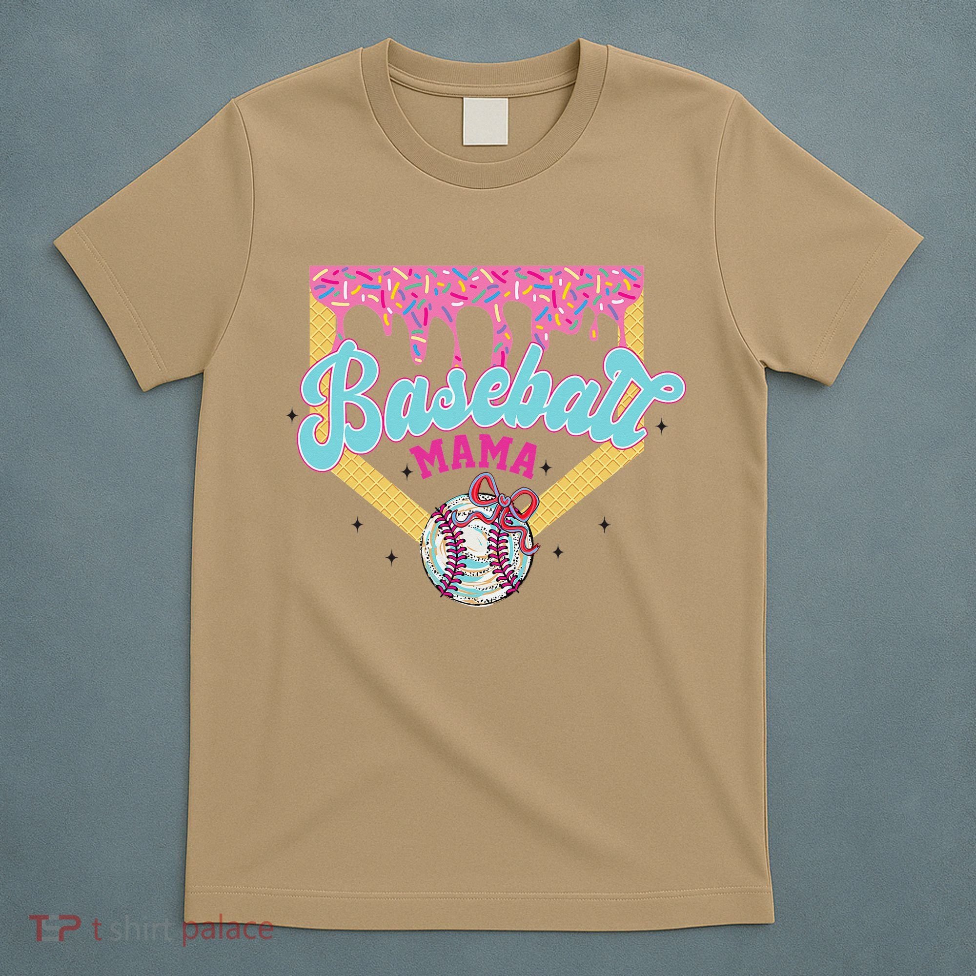 Baseball Drip Mama Ice Cream Drip Baseball Mom T-Shirt