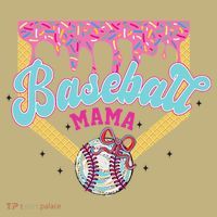 Baseball Drip Mama Ice Cream Drip Baseball Mom Button thumb 1