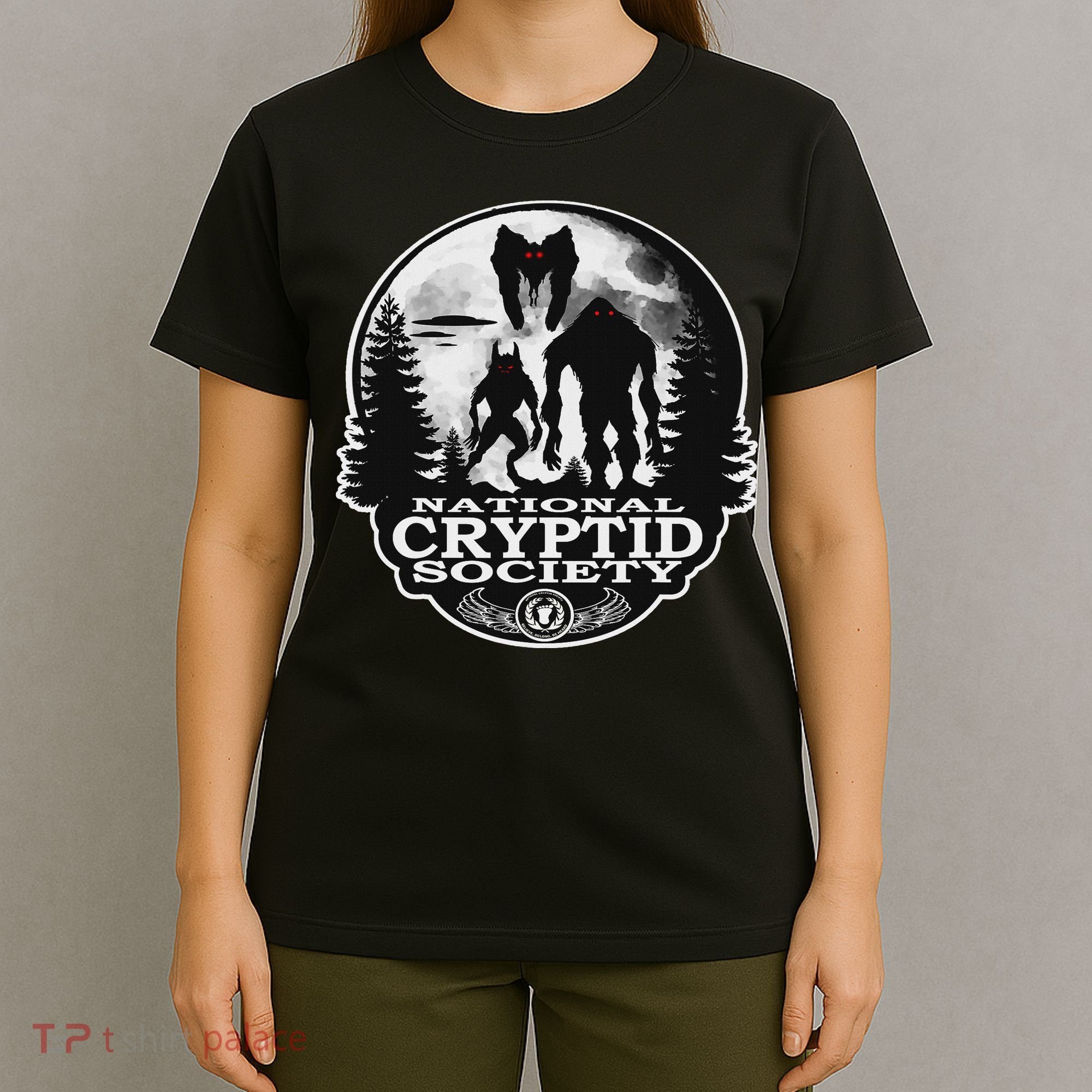 Bigfoot Dogman Mothman Ufo; National Cryptid Society  T-Shirt