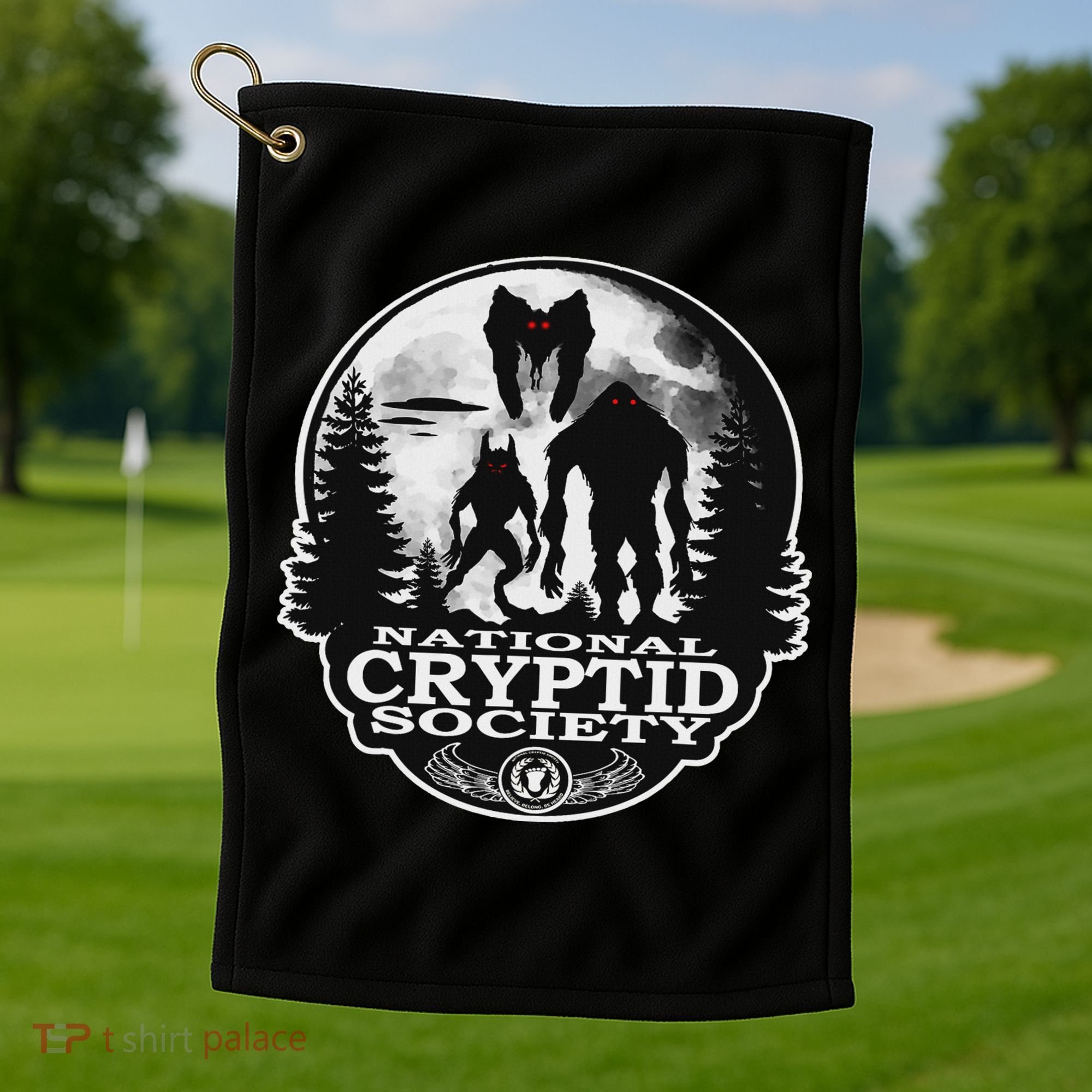 Bigfoot Dogman Mothman Ufo; National Cryptid Society  Golf Towel