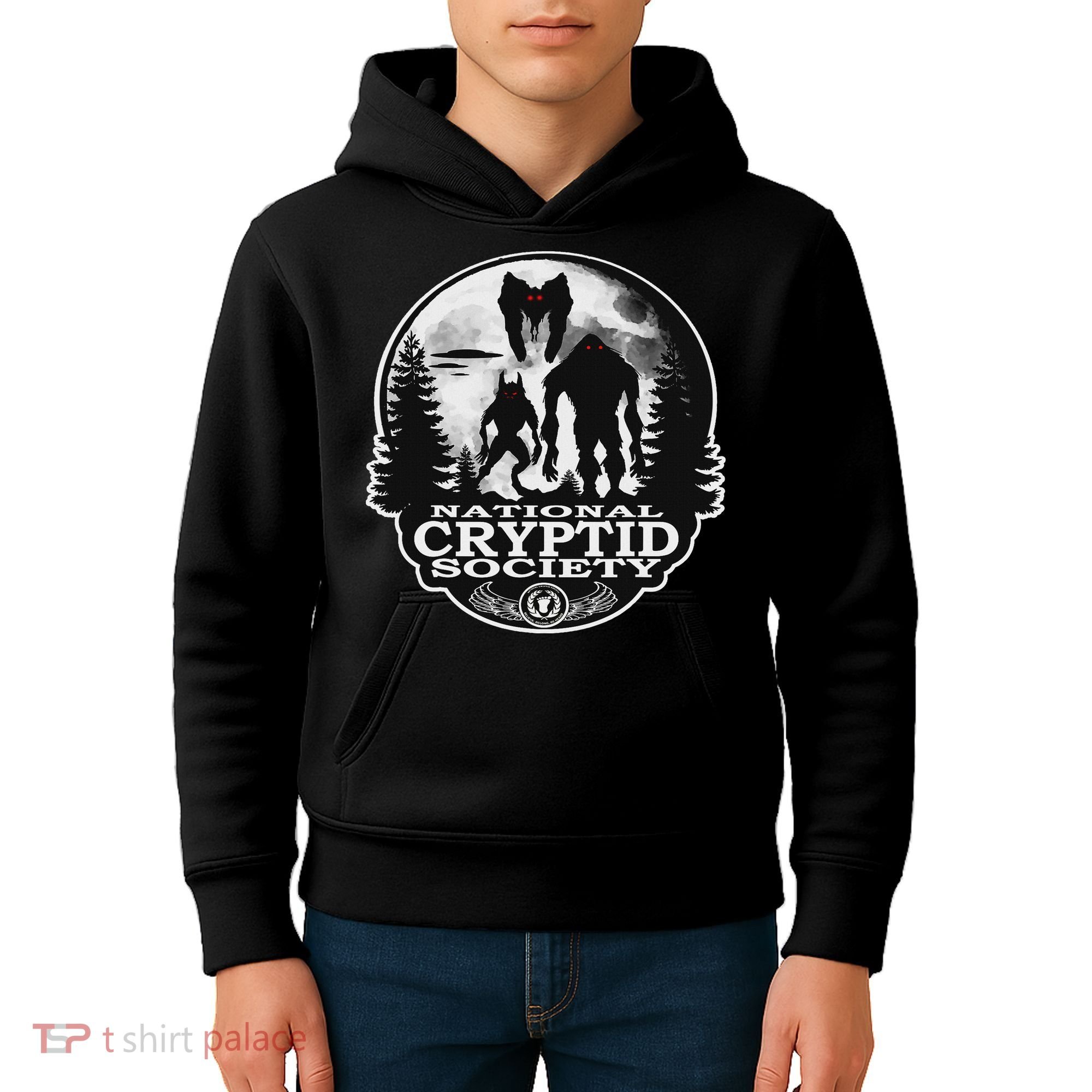 Bigfoot Dogman Mothman Ufo; National Cryptid Society  Kids Hoodie