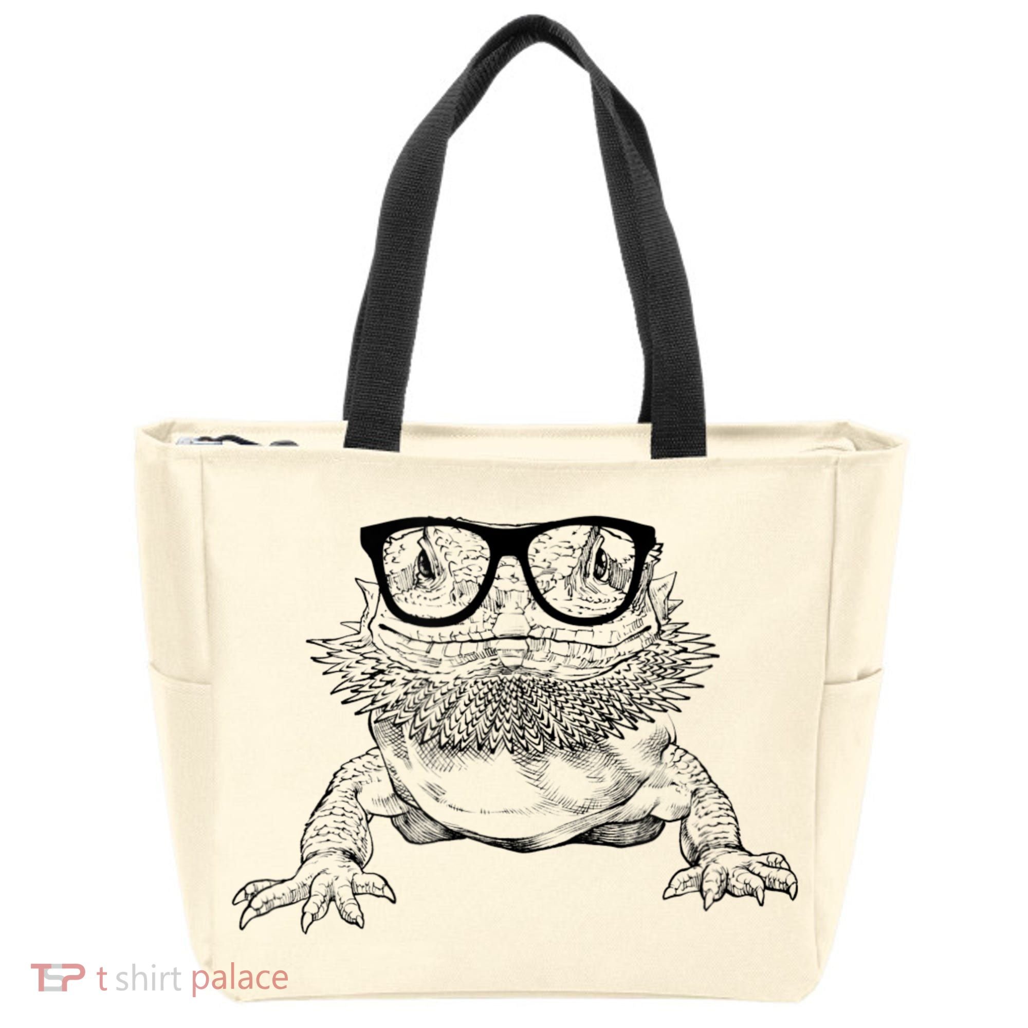 Bearded Dragon Nerdy Glasses Animal Tote Bag