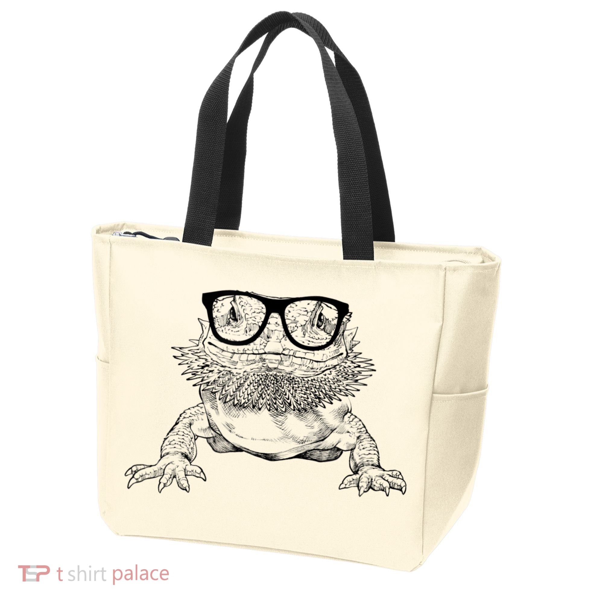 Bearded Dragon Nerdy Glasses Animal Tote Bag