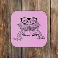 Bearded Dragon Nerdy Glasses Animal Coaster thumb 0