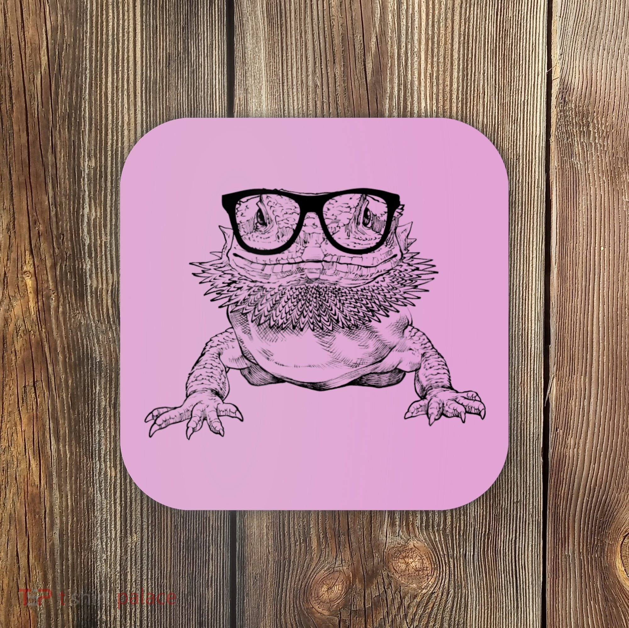 Bearded Dragon Nerdy Glasses Animal Coaster