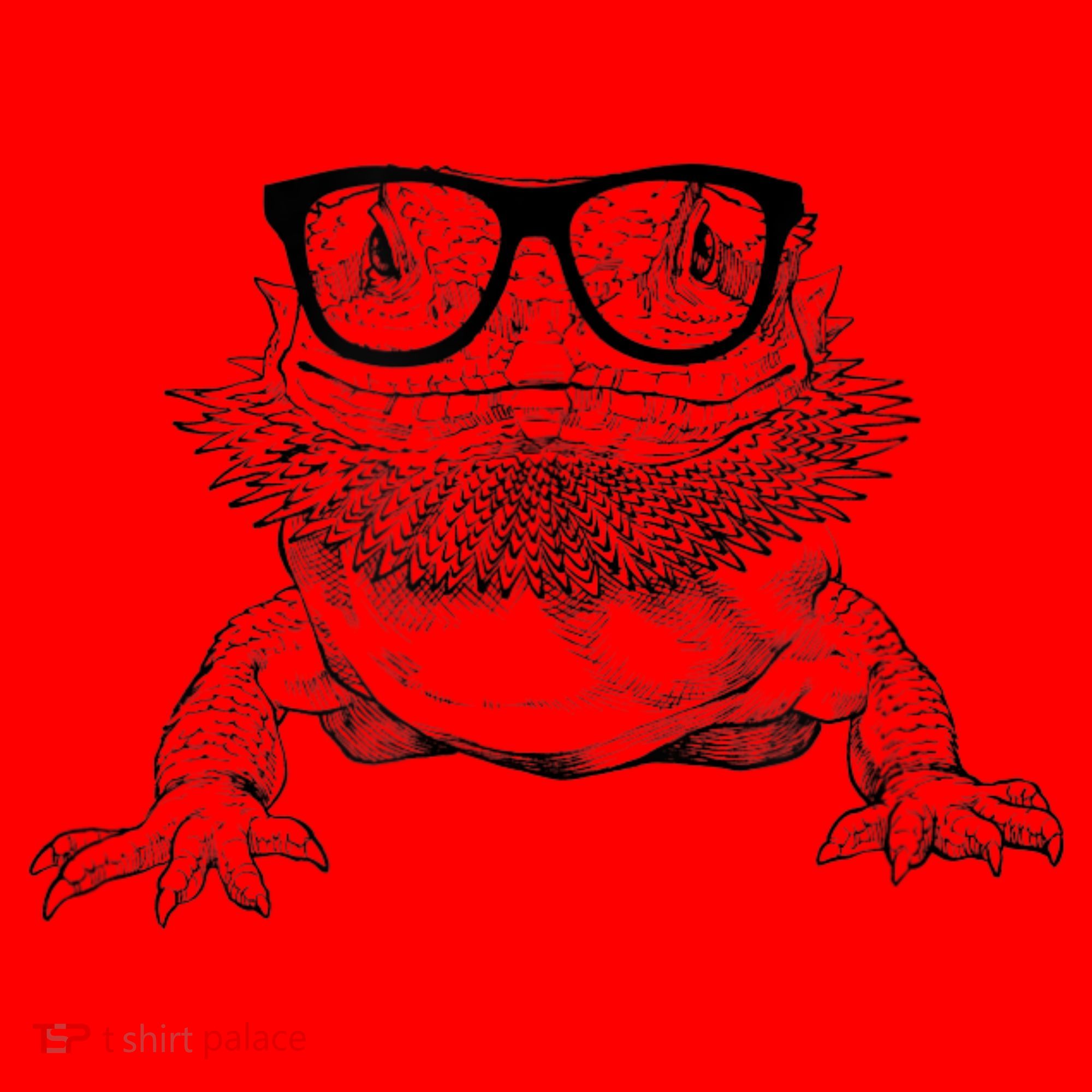 Bearded Dragon Nerdy Glasses Animal Santa Hat