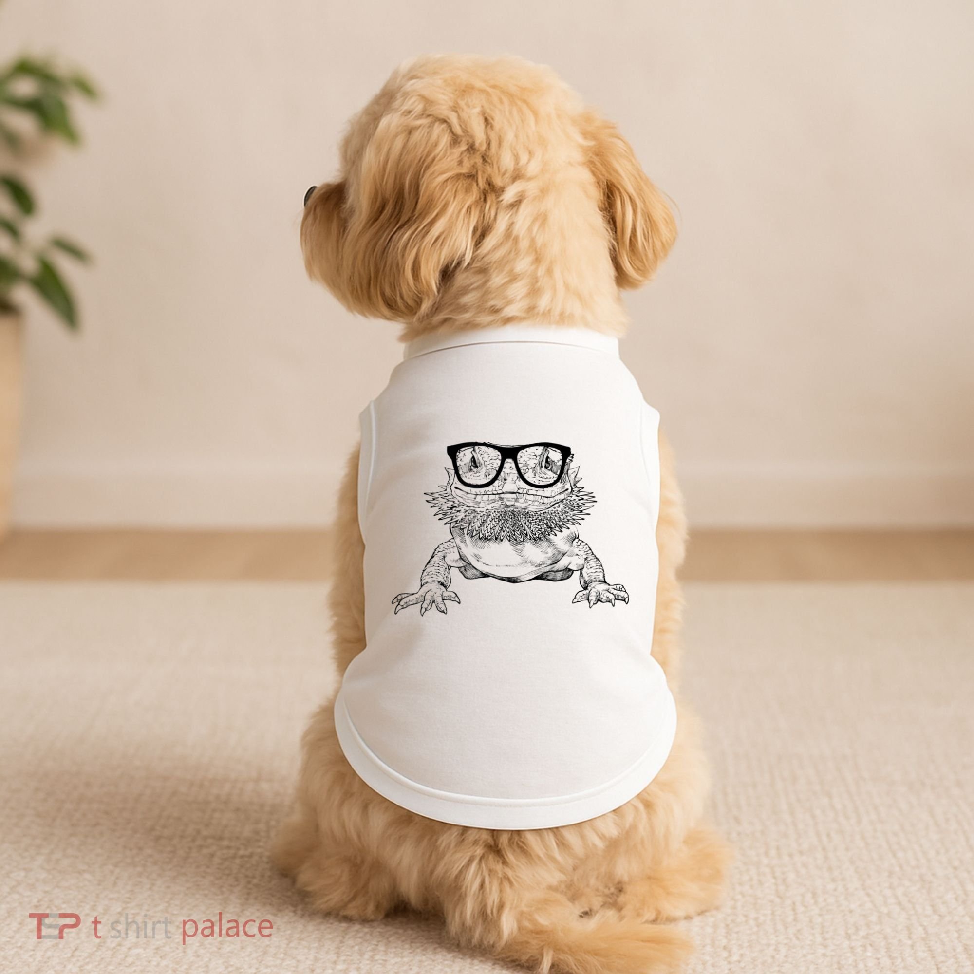 Bearded Dragon Nerdy Glasses Animal Doggie Tank