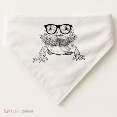 Bearded Dragon Nerdy Glasses Animal USA-Made Doggie Bandana
