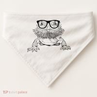 Bearded Dragon Nerdy Glasses Animal USA-Made Doggie Bandana thumb 0