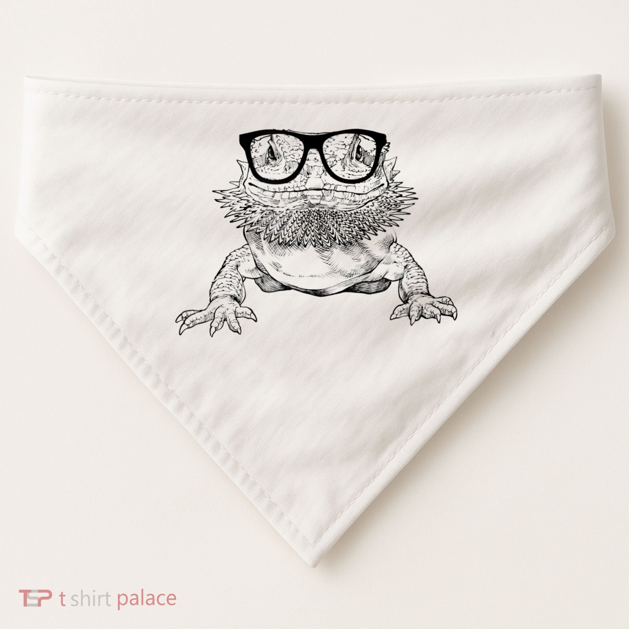 Bearded Dragon Nerdy Glasses Animal USA-Made Doggie Bandana