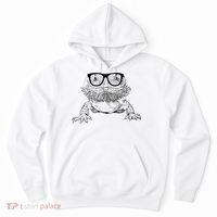 Bearded Dragon Nerdy Glasses Animal Hoodie thumb 0