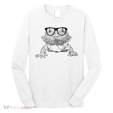 Bearded Dragon Nerdy Glasses Animal Long Sleeve Shirt