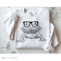 Bearded Dragon Nerdy Glasses Animal Sweatshirt thumb 2