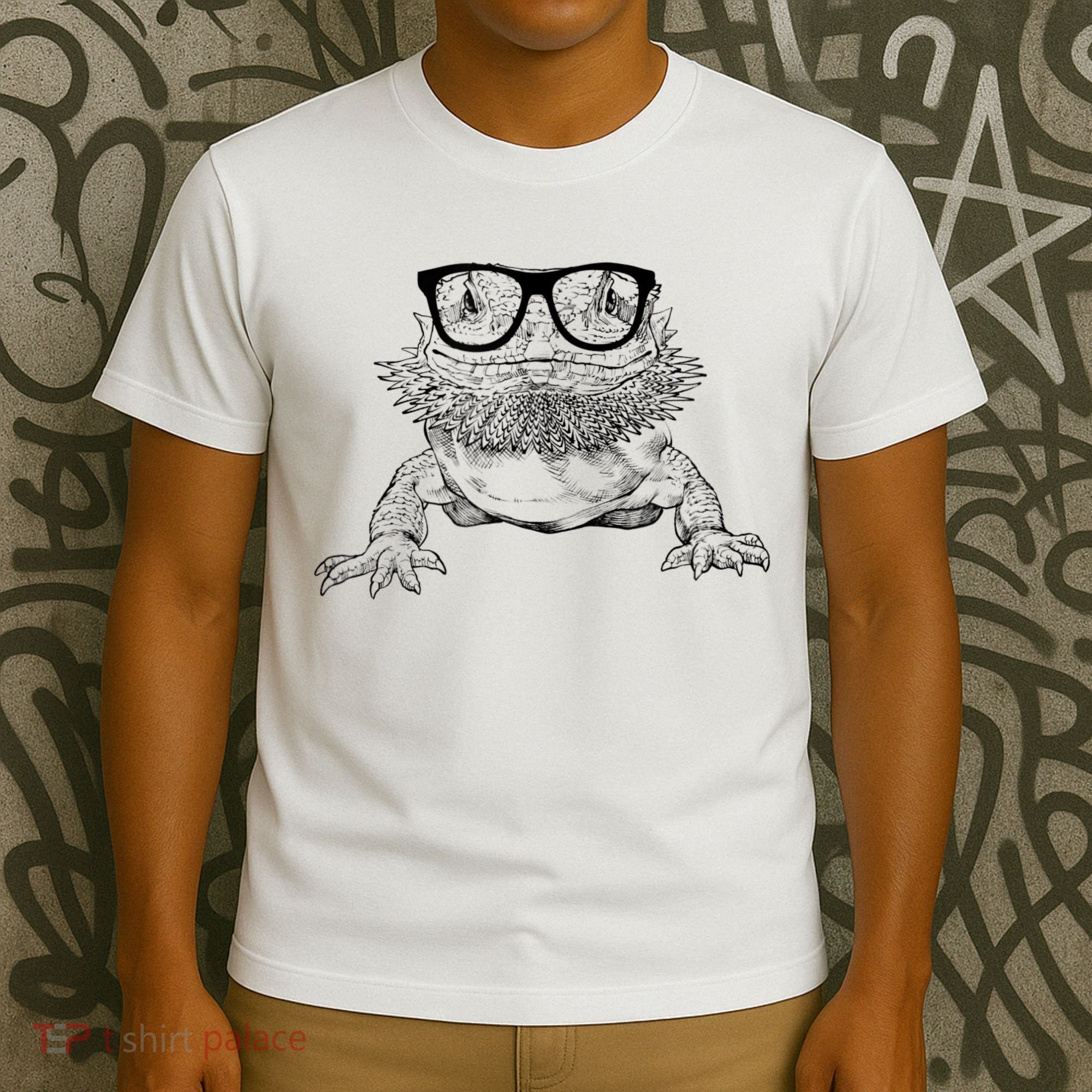 Bearded Dragon Nerdy Glasses Animal T-Shirt