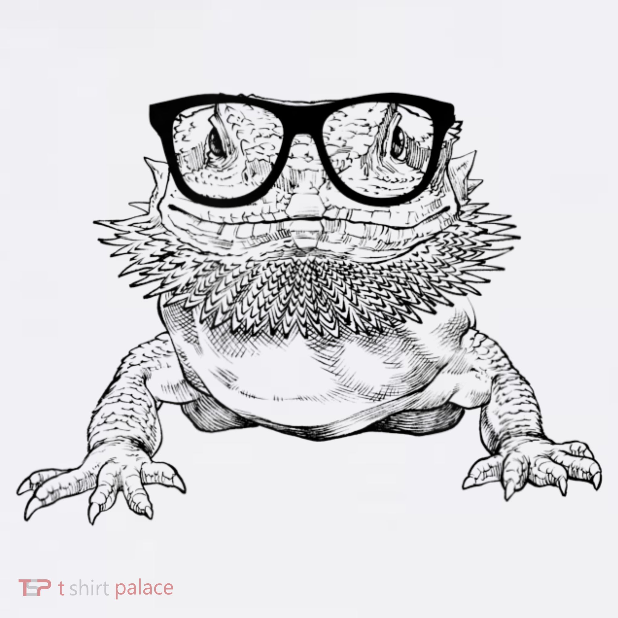 Bearded Dragon Nerdy Glasses Animal T-Shirt