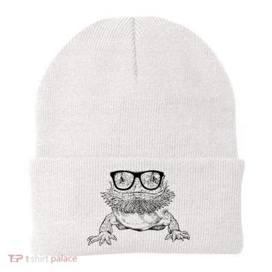 Bearded Dragon Nerdy Glasses Animal Beanie