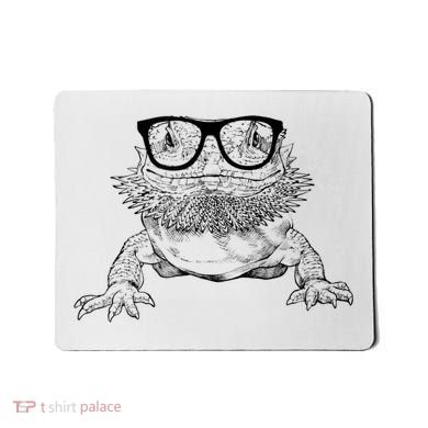 Bearded Dragon Nerdy Glasses Animal Mousepad