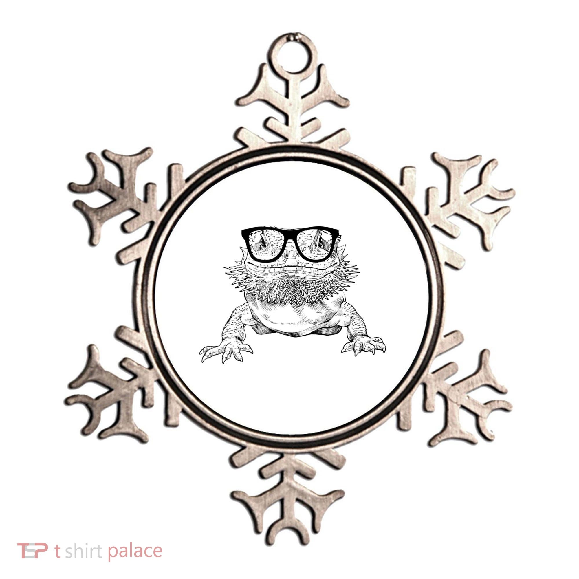 Bearded Dragon Nerdy Glasses Animal Ornament