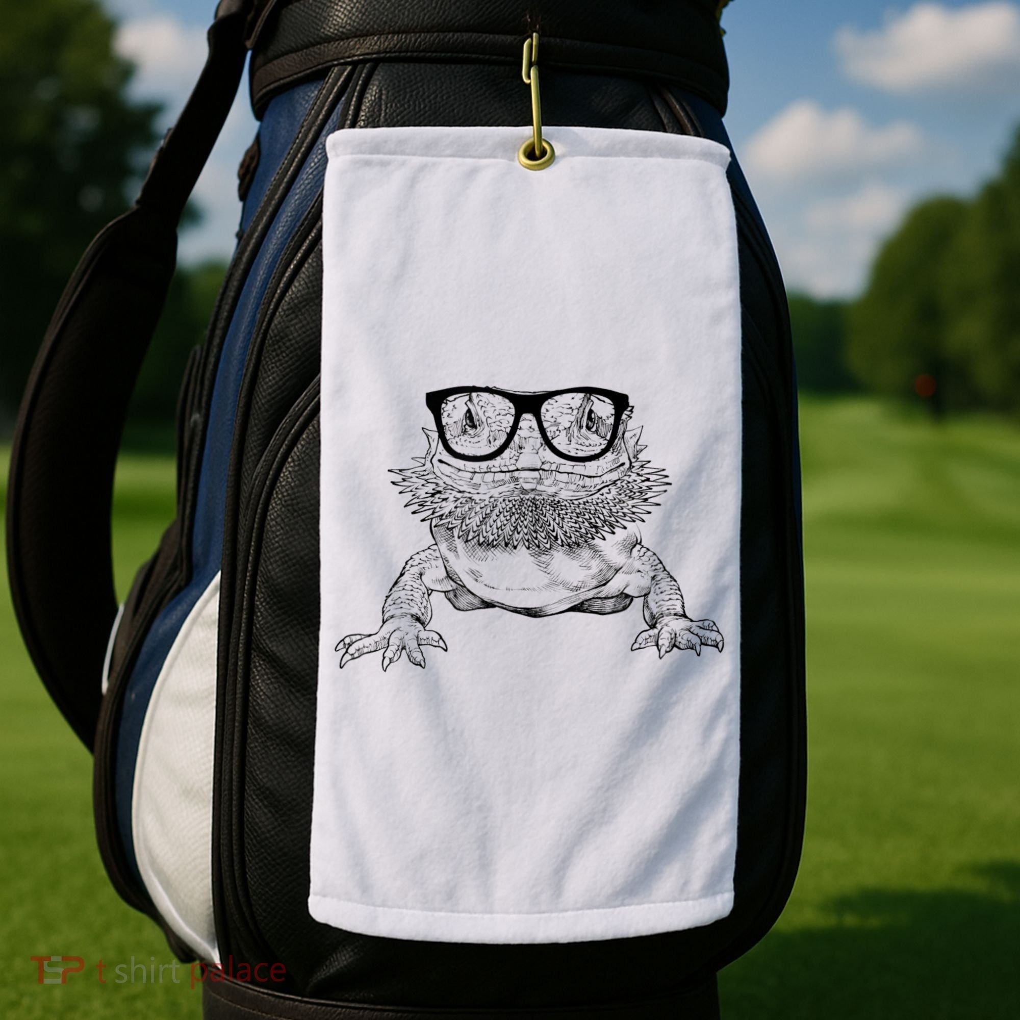 Bearded Dragon Nerdy Glasses Animal Golf Towel