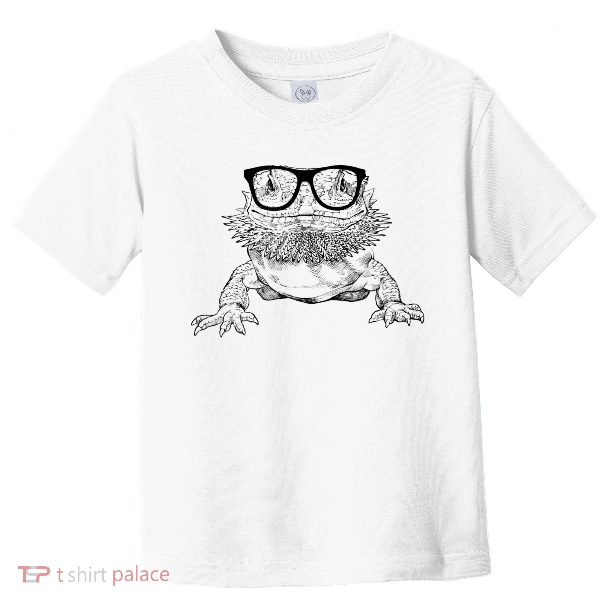 Bearded Dragon Nerdy Glasses Animal Toddler T-Shirt
