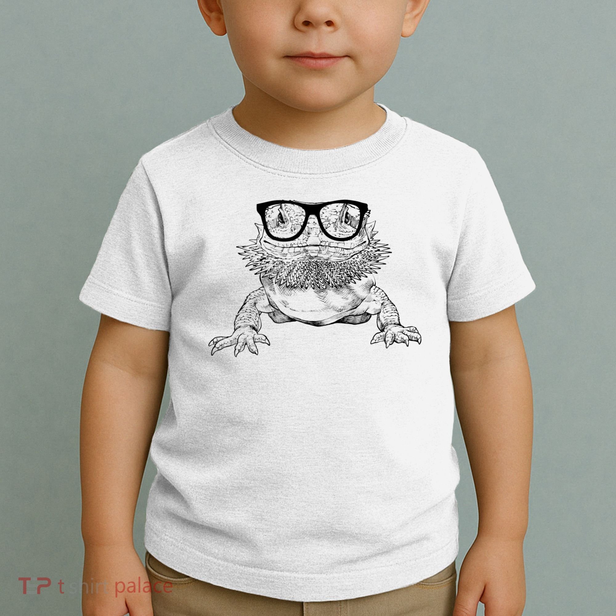 Bearded Dragon Nerdy Glasses Animal Toddler T-Shirt