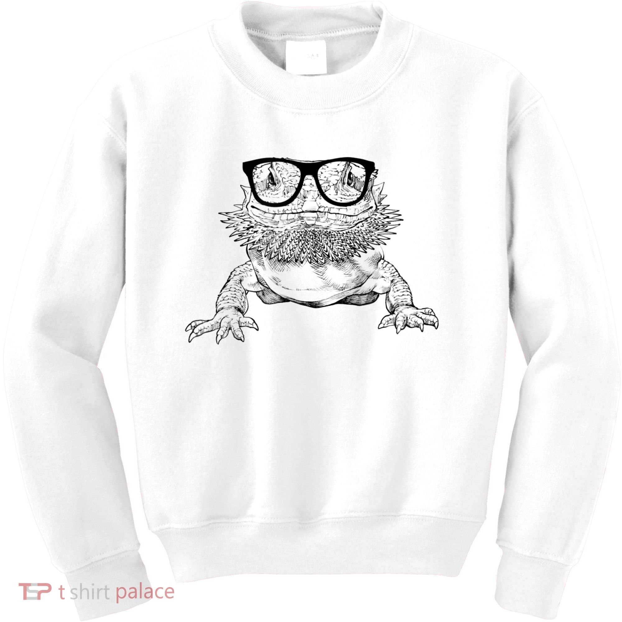 Bearded Dragon Nerdy Glasses Animal Kids Sweatshirt