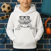 Bearded Dragon Nerdy Glasses Animal Kids Hoodie thumb 2