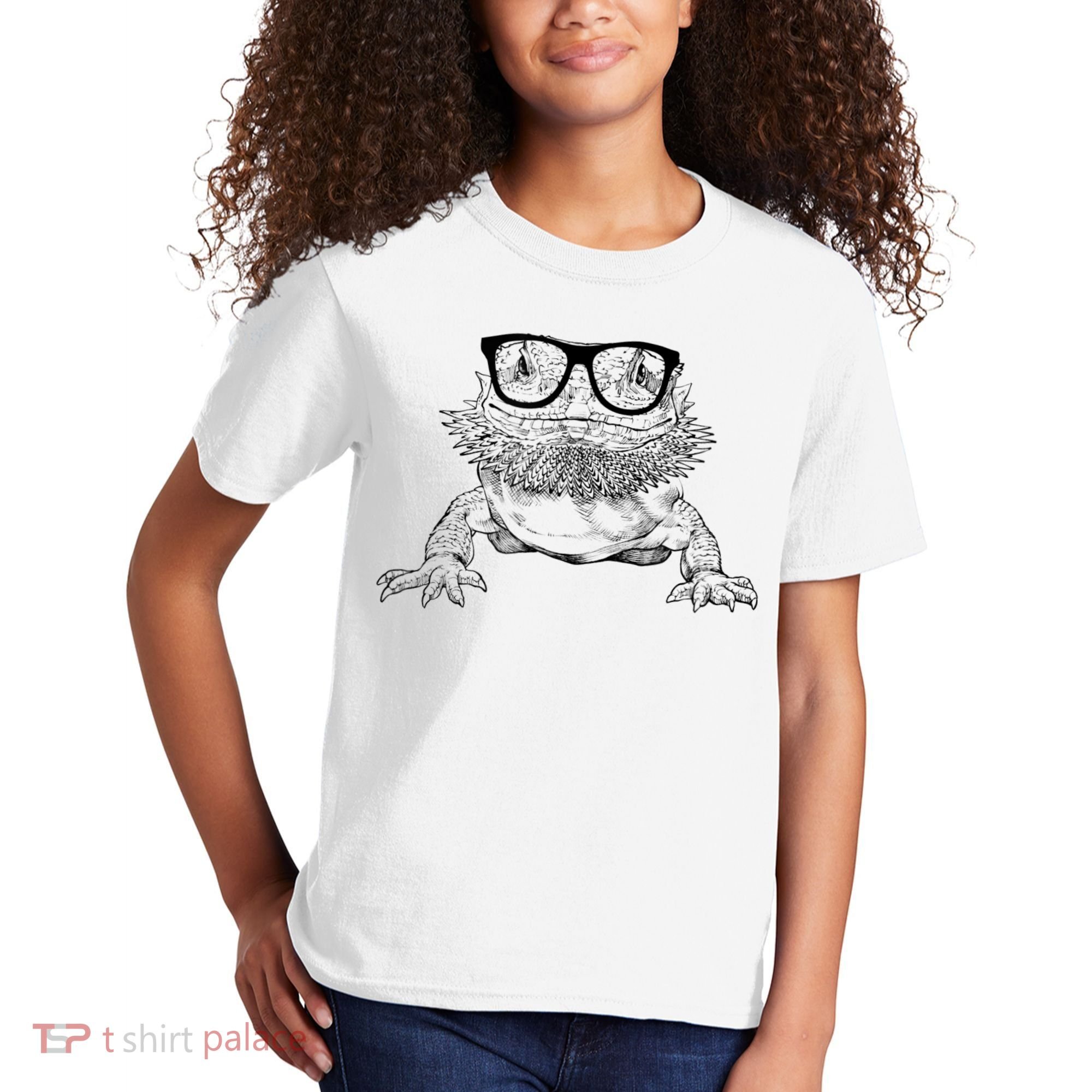 Bearded Dragon Nerdy Glasses Animal Kids T-Shirt