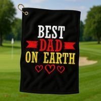 Best Dad On Earth Golf Towel thumb 1