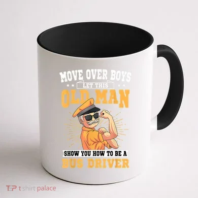 Bus Driver Old Operator Uniform Driving Shuttle Transit Coffee Mug back