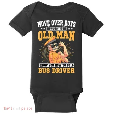 Bus Driver Old Operator Uniform Driving Shuttle Transit Baby Bodysuit