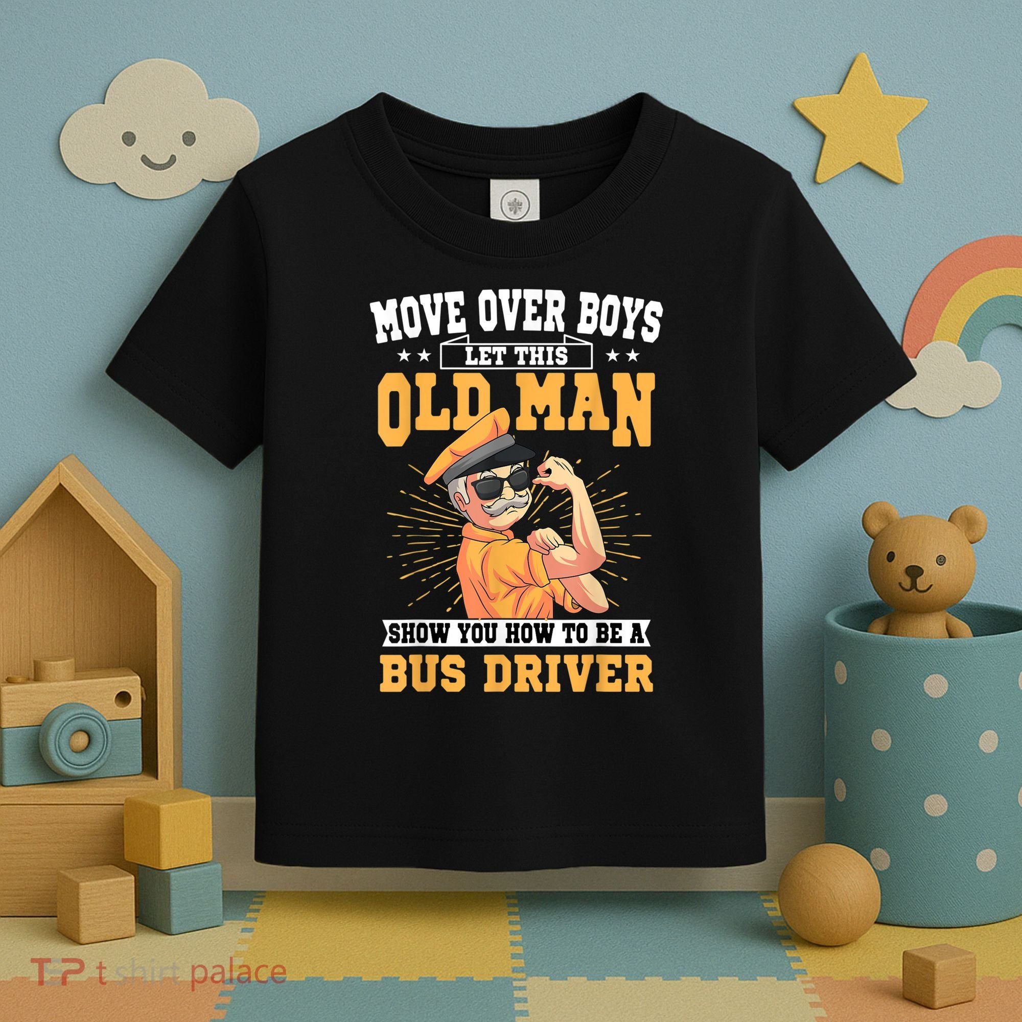 Bus Driver Old Operator Uniform Driving Shuttle Transit Toddler T-Shirt
