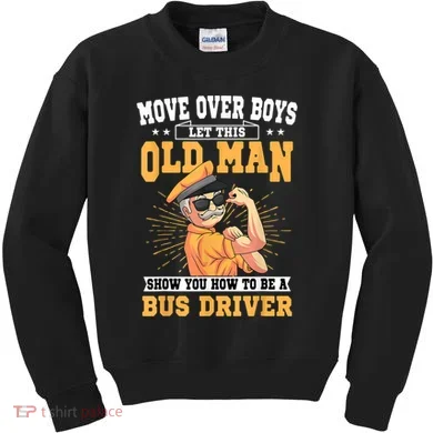 Bus Driver Old Operator Uniform Driving Shuttle Transit Kids Sweatshirt