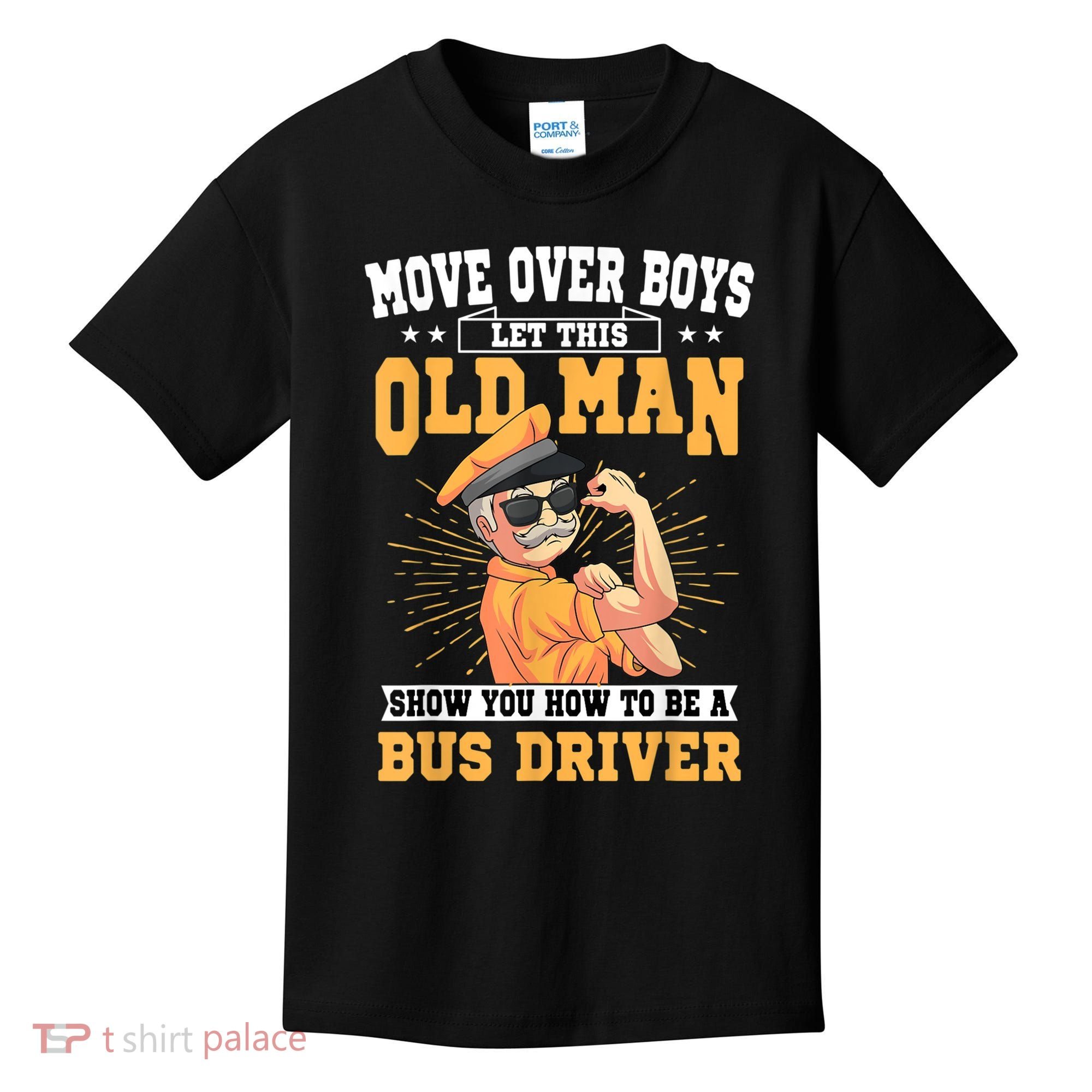 Bus Driver Old Operator Uniform Driving Shuttle Transit Kids T-Shirt