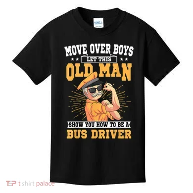 Bus Driver Old Operator Uniform Driving Shuttle Transit Kids T-Shirt