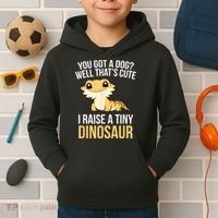 Bearded Dragon Pet I Raise A Tiny Dinosaur Bearded Dragon Kids Hoodie thumb 2