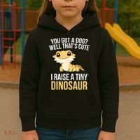 Bearded Dragon Pet I Raise A Tiny Dinosaur Bearded Dragon Kids Hoodie thumb 3