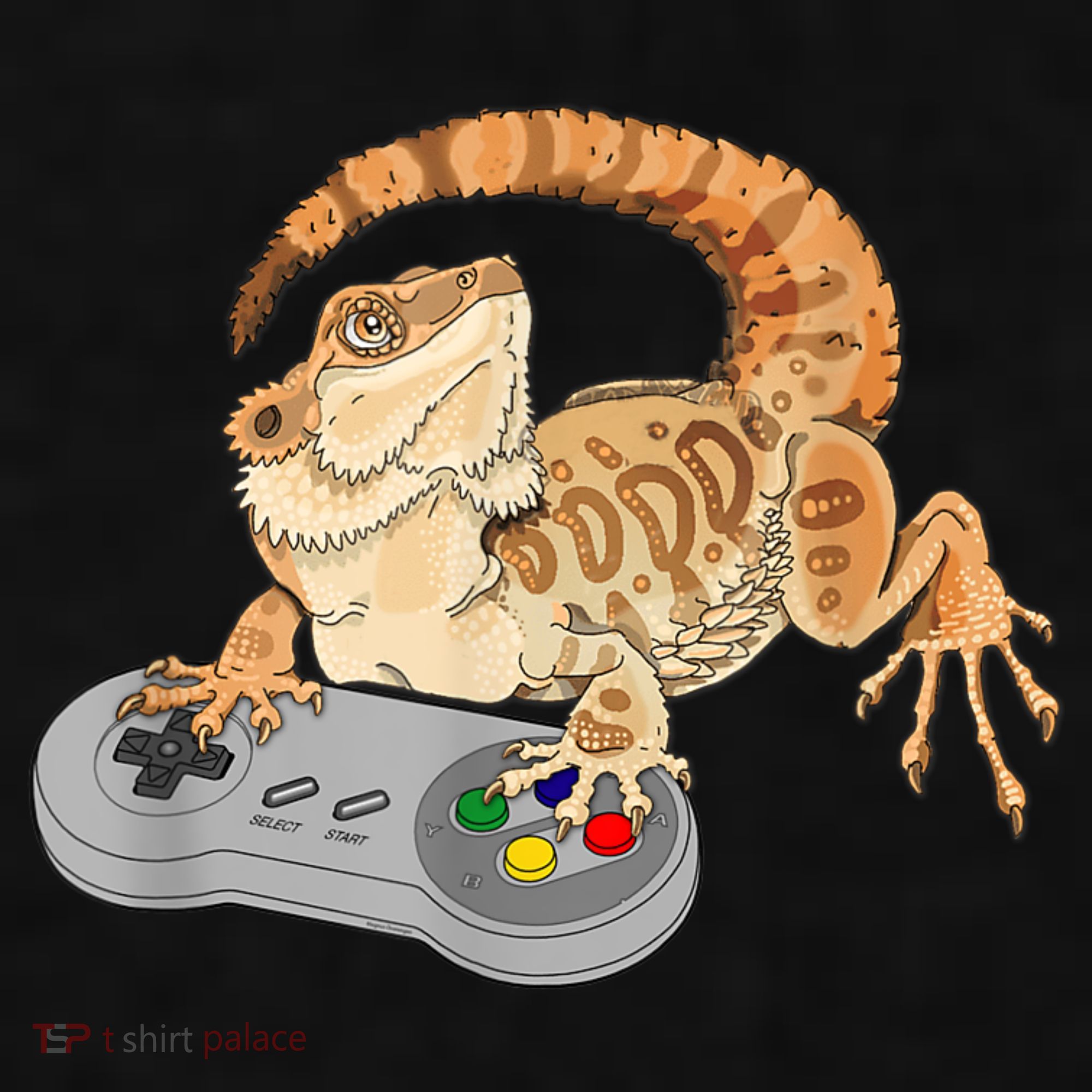 Bearded Dragon Playing Video Game Reptiles Pagona Gamer Ladies PosiCharge Tri-Blend Wicking Tank
