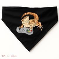 Bearded Dragon Playing Video Game Reptiles Pagona Gamer USA-Made Doggie Bandana thumb 0