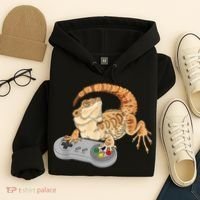 Bearded Dragon Playing Video Game Reptiles Pagona Gamer Hoodie thumb 4