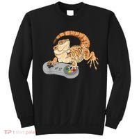 Bearded Dragon Playing Video Game Reptiles Pagona Gamer Sweatshirt thumb 0