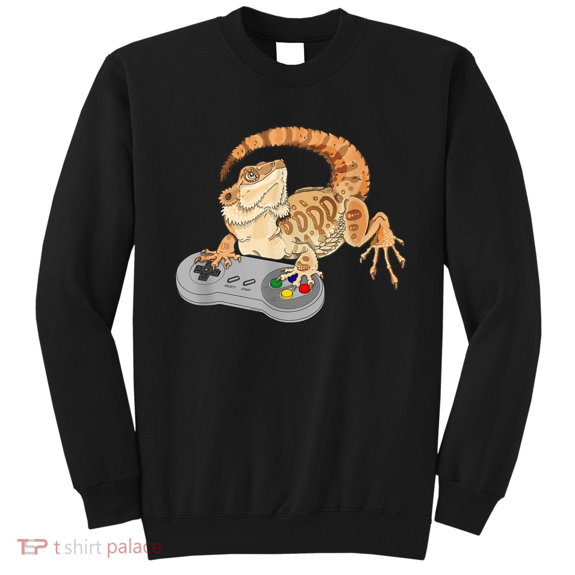 Bearded Dragon Playing Video Game Reptiles Pagona Gamer Sweatshirt