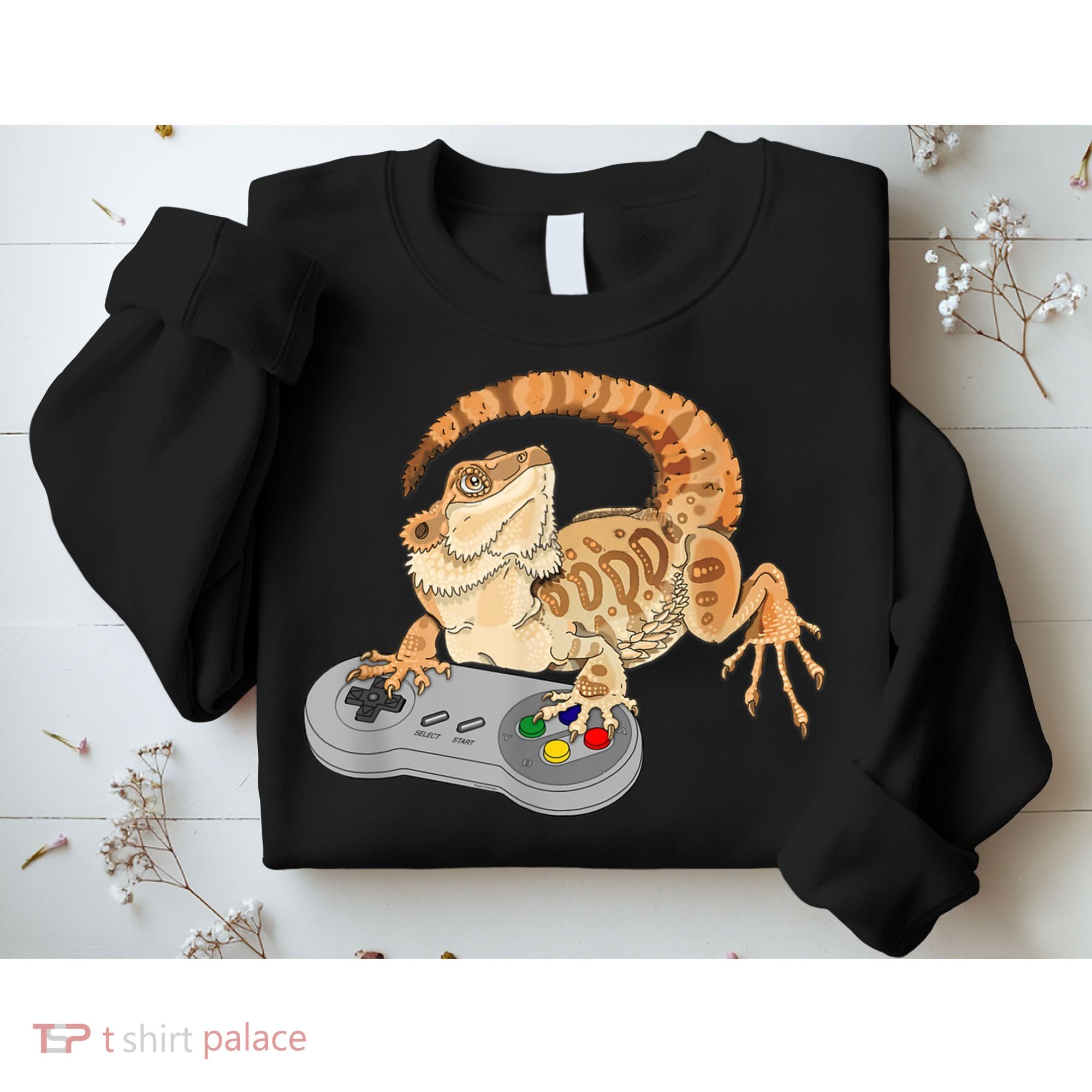 Bearded Dragon Playing Video Game Reptiles Pagona Gamer Sweatshirt